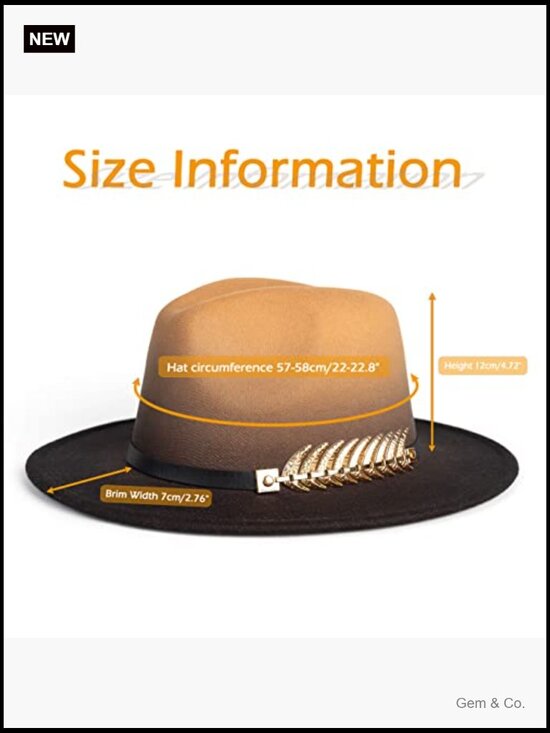Wide Brim Fedora Hat with Belt Buckle - One Size main image 4